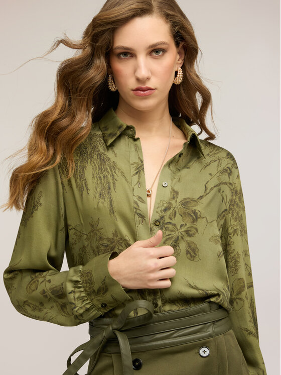 Motivi Motivi Camicia 5204Q000968N0S5 Verde Regular Fit