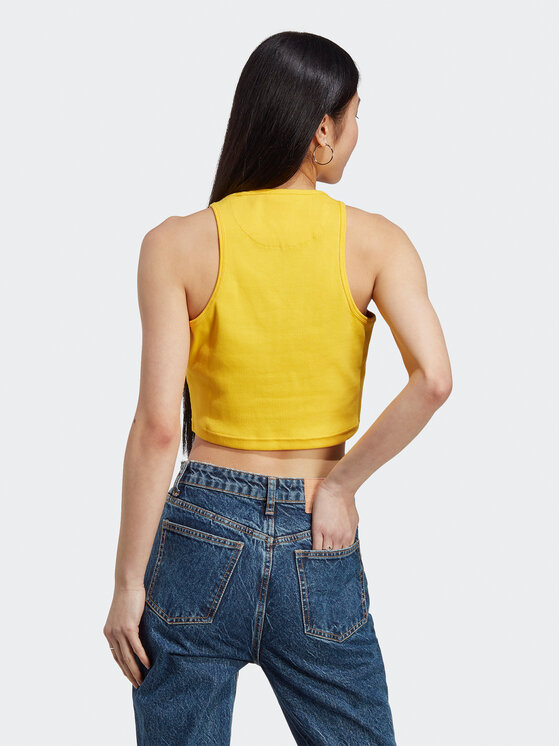 adidas adidas Топ Lounge Rib Tank Top IC6506 Жовтий Fitted Fit
