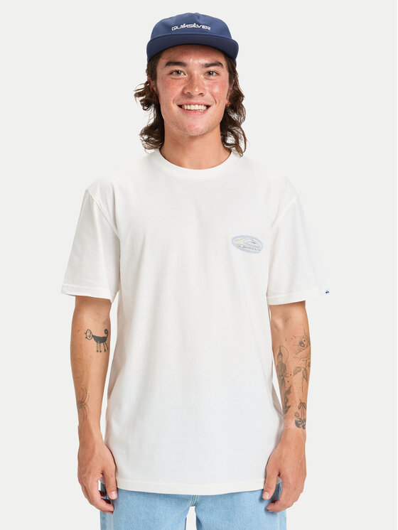 Quiksilver Quiksilver T-krekls Evo Border Lines EQYZT08191 Balts Regular Fit