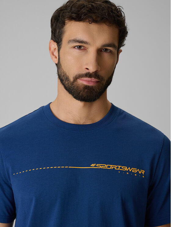 4F 4F T-Shirt BRAND CODE Granatowy Regular Fit