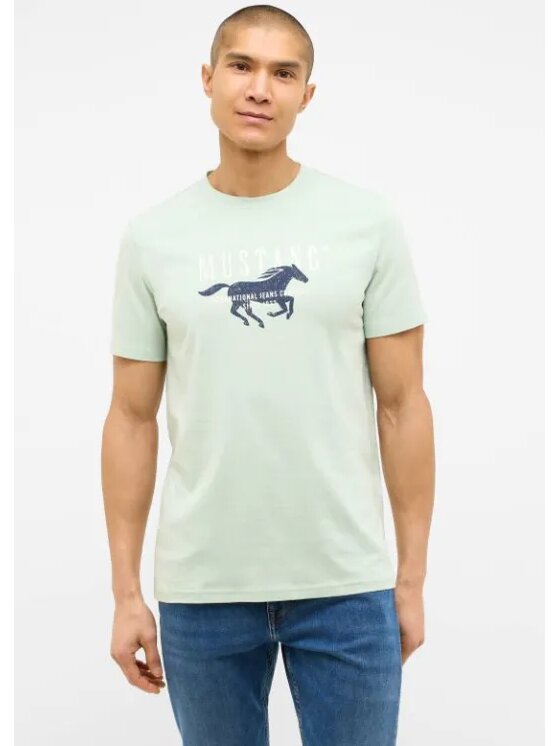 Mustang Mustang T-Shirt Style Austin Zielony Regular Fit