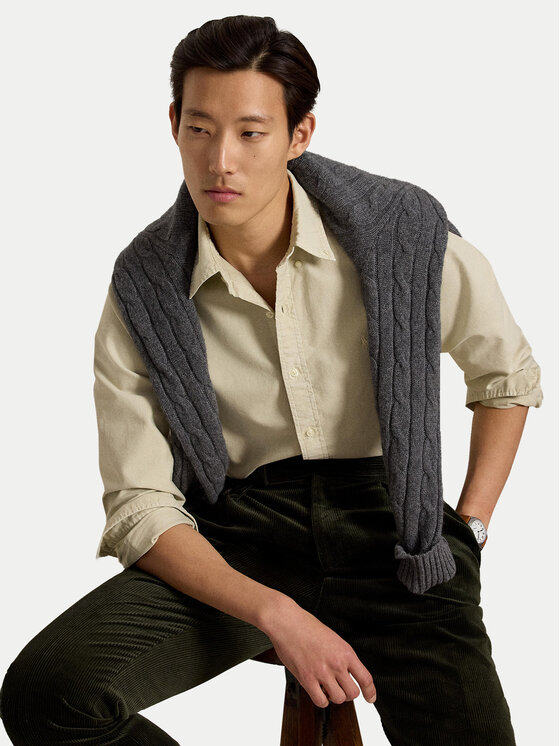 Polo Ralph Lauren Polo Ralph Lauren Srajca 710804257505 Svetlo bež Slim Fit