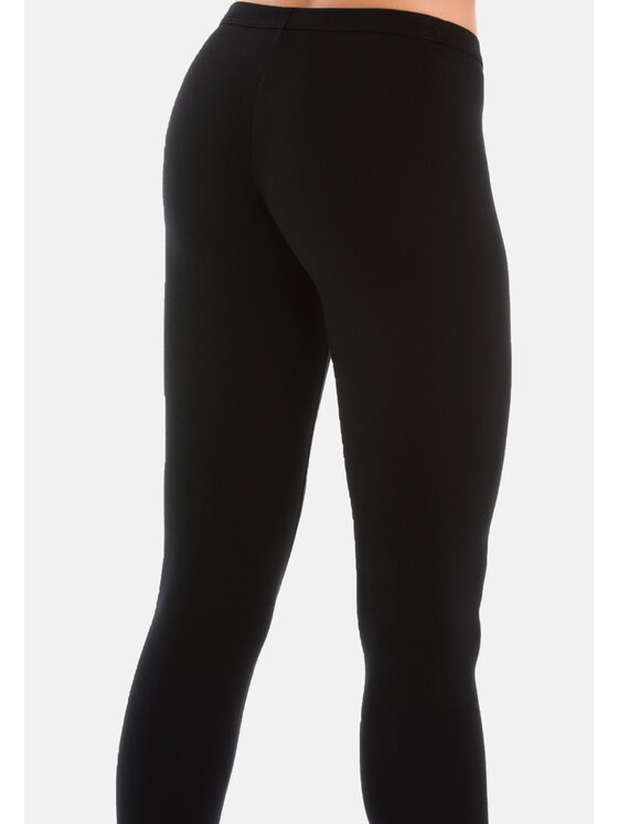 Teyli Teyli Legginsy damskie bawełniane Classico Czarny Regular Fit