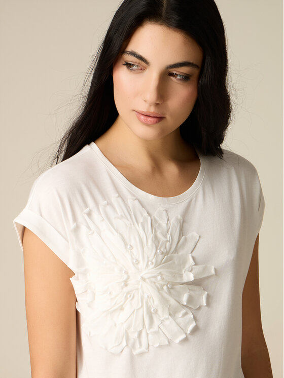Oltre Oltre T-shirt G00DJ004618N011 Bianco Regular Fit