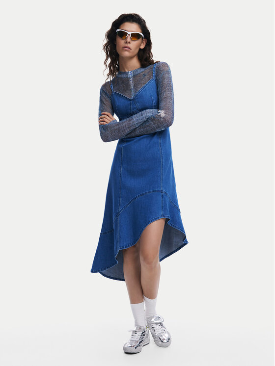 Desigual Desigual Džinsinė suknelė Munich 25SWVD07 Mėlyna Regular Fit