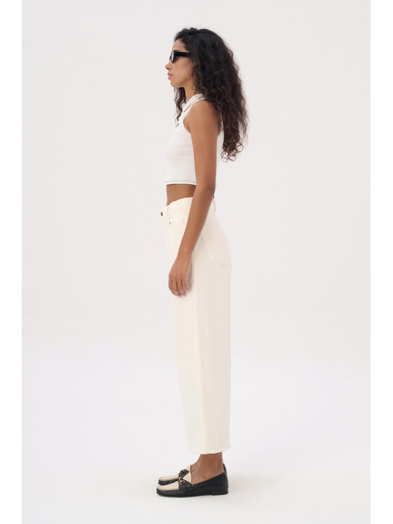 Misaga Misaga Spodnie damskie DNM LUNA Écru Wide Leg