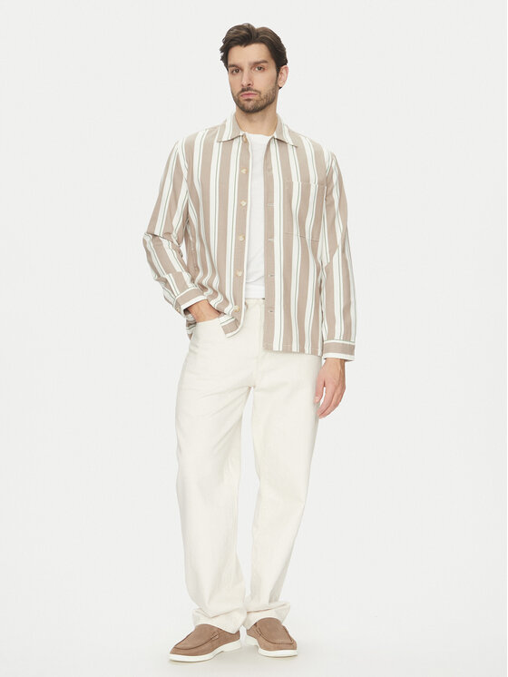 Marc O'Polo Marc O'Polo Marškiniai 522 7348 74184 Smėlio Relaxed Fit