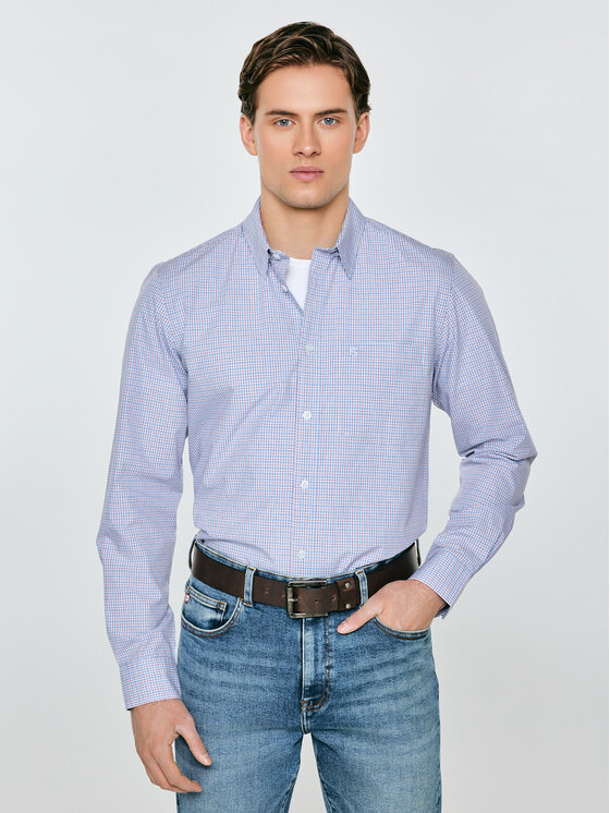 BIG STAR BIG STAR Koszula GUBINERTOS Niebieski Basic Fit