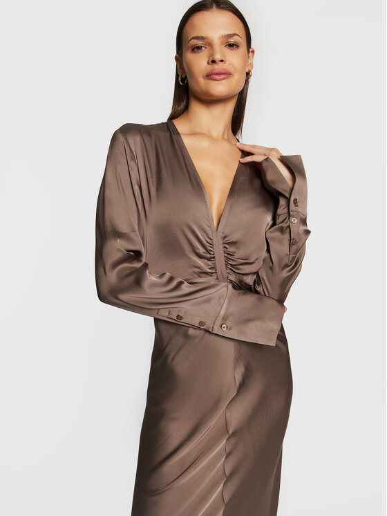 Herskind Herskind Kokteiļkleita Elin 4626370 Brūns Regular Fit