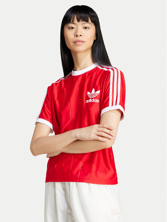 Adidas red t shirt women's shop