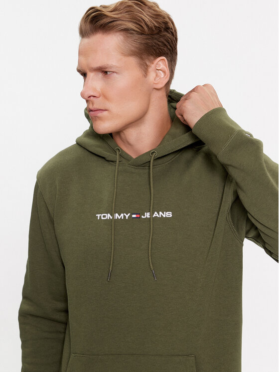 Tommy Jeans Felpa Linear DM0DM18130 Verde Regular Fit Modivo