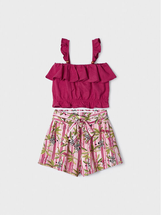 Completo top e pantaloncini di tessuto 3212