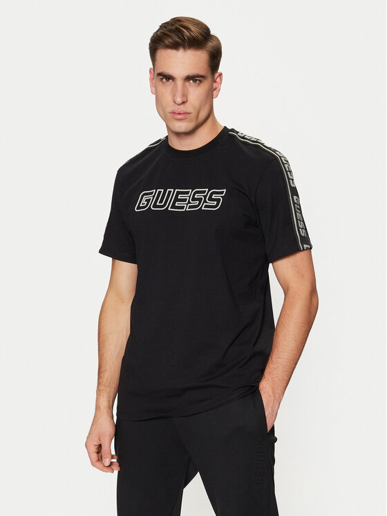 Guess Guess Tricou Arlo Z4GI18 J1314 Negru Regular Fit