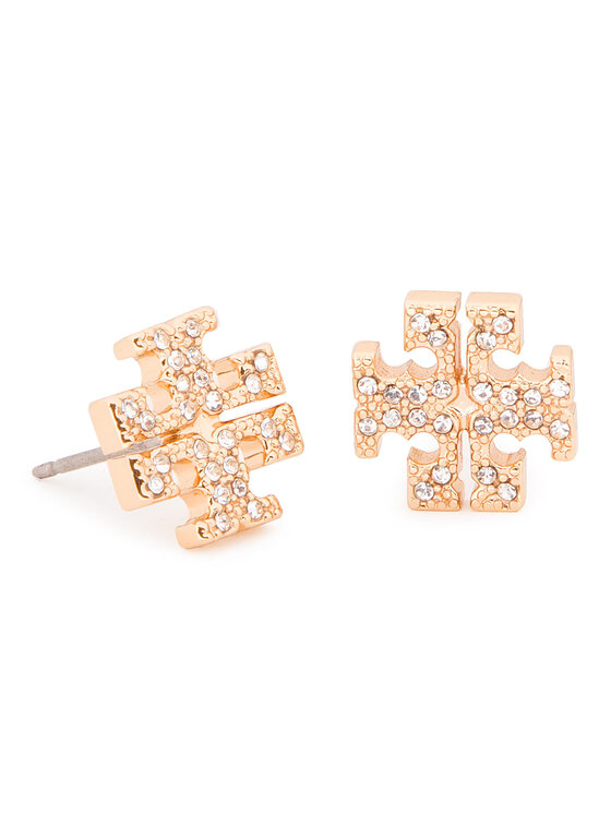 Tory Burch Tory Burch Обици Crystal Logo Stud Earring 53423 Златист
