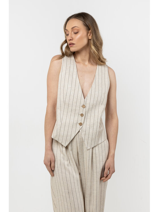 Awama Awama Kamizelka A727 Beżowy Basic Fit