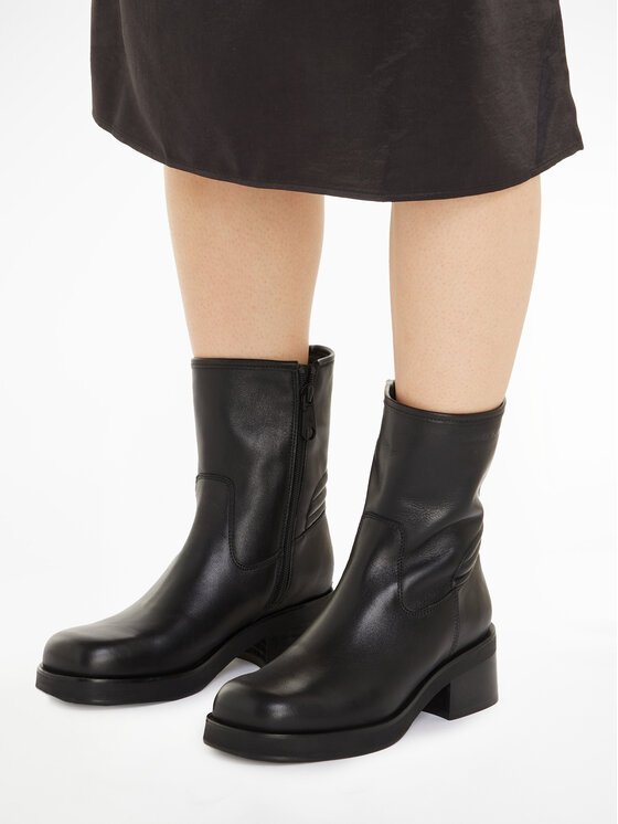 Calvin Klein Jeans Calvin Klein Jeans Μποτάκια Biker Boot Lth Wn YW0YW01330 Μαύρο