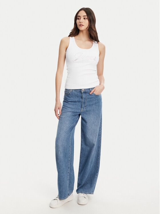 Guess Guess Top W5YP00 KCXJ2 Biela Regular Fit