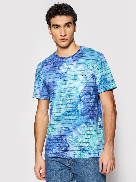 Vans T-shirt Tie Dye Checkerstripe VN0A54BJ Viola Regular Fit • Modivo.it