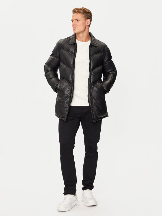Serge Pariente Serge Pariente Giacca di pelle Mike Nero Regular Fit