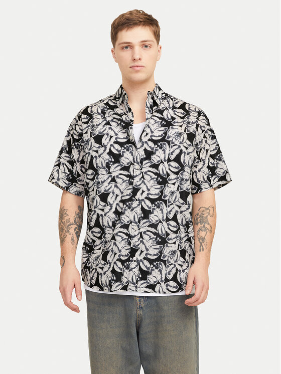 Jack&Jones Košeľa Joshua 12271089 Čierna Wide Fit