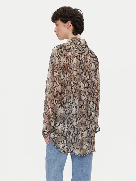 HUGO HUGO Koszula The Boyfriend 50539779 Brązowy Oversize