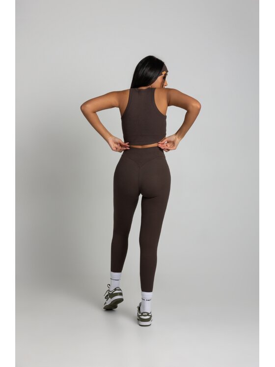 Chiara Wear Chiara Wear Legginsy PUSH-UP Brązowy Extra Slim Fit