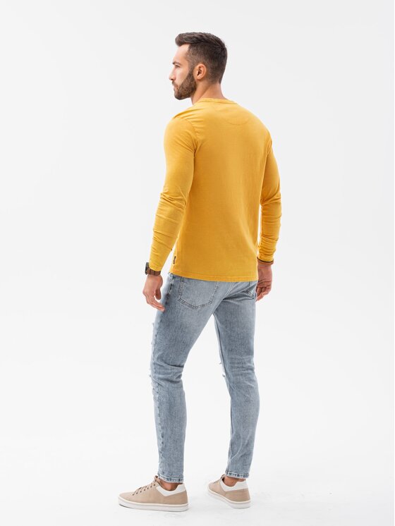 Ombre Ombre S dlouhým rukávem L131 Žlutá Slim Fit