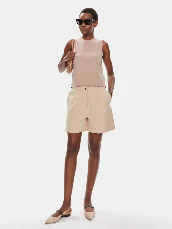 Brave Soul Brave Soul Шорти от плат LSRT-548LAYAAL Бежов Straight Fit