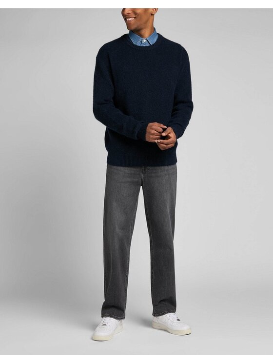 Lee Lee Sweter SEASONAL CREW Niebieski Regular Fit