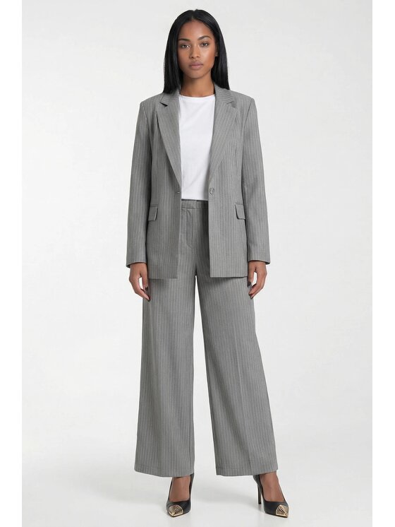 FIGL FIGL Komplet marynarka i spodnie materiałowe M1301 Szary Straight Fit