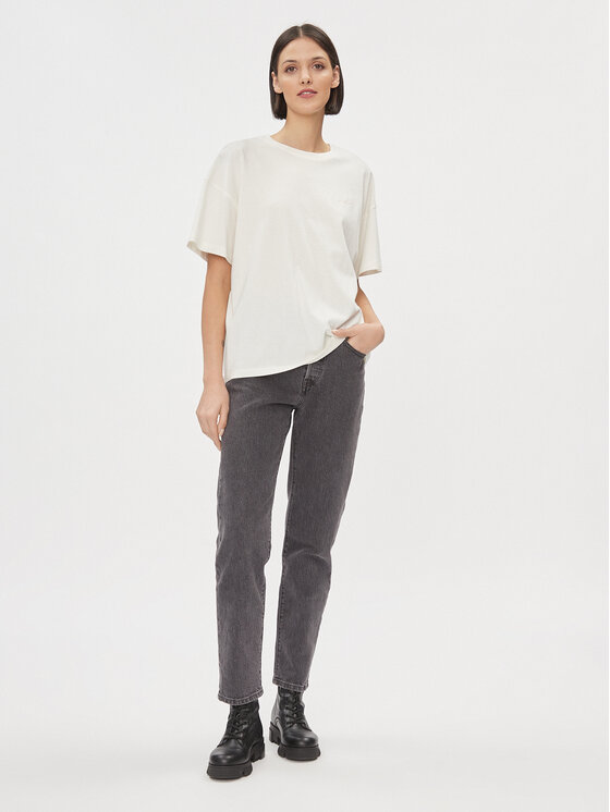 Wrangler Wrangler T-shirt Girlfriend 112343069 Bijela Loose Fit