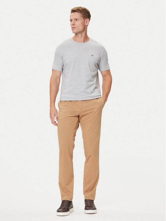 Gant Gant Тишърт Shield 2003184 Сив Regular Fit