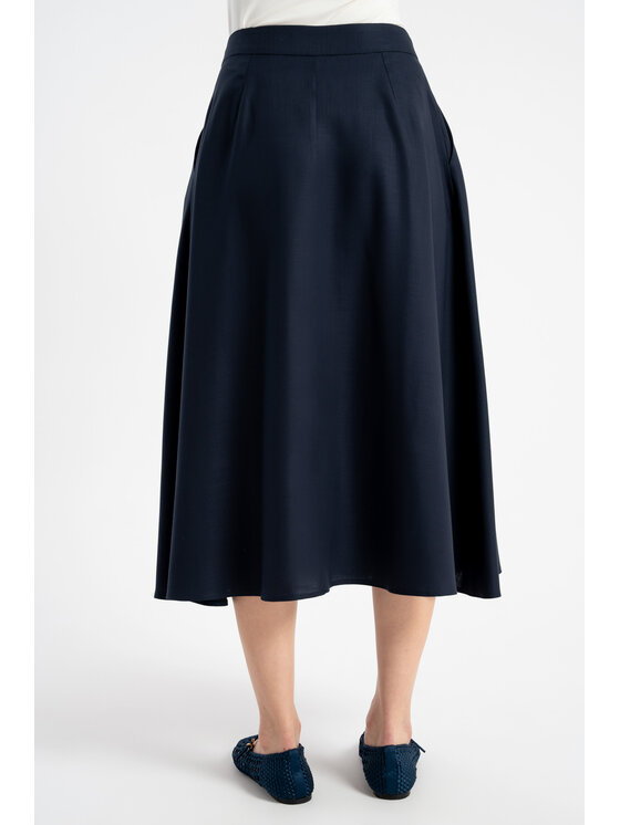CLICK CLICK Φούστα midi 50-745 Σκούρο μπλε Flare Fit