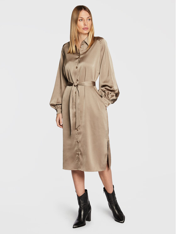 Samsøe Samsøe Samsøe Samsøe Marškinių tipo suknelė Nika F21400139 Žalia Regular Fit