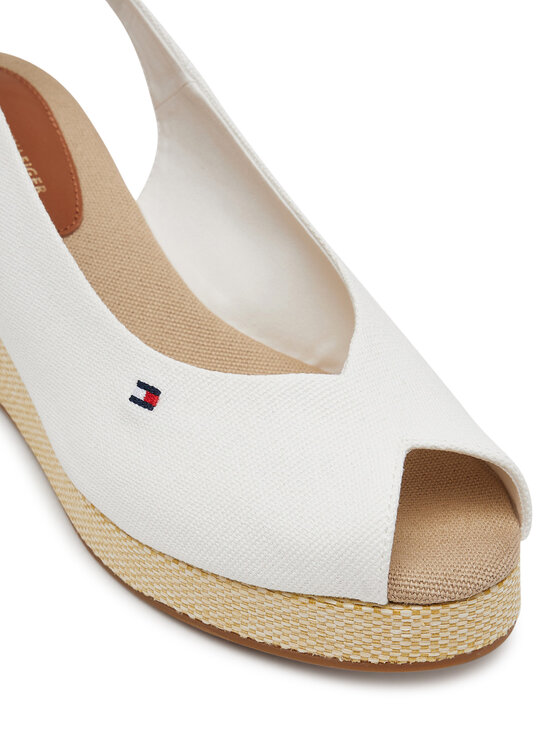 Tommy Hilfiger Tommy Hilfiger Espadrilles Flag Mid Wedge Espad Slingback FW0FW08595 Fehér