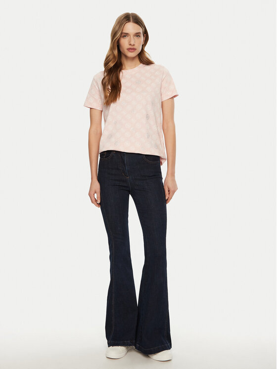 Guess Guess T-Shirt V4YI04 I3Z14 Różowy Regular Fit