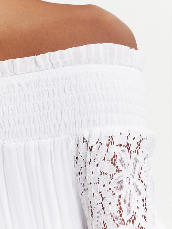 Guess Guess Φόρεμα καθημερινό W5GK24 WE550 Λευκό Classic Fit