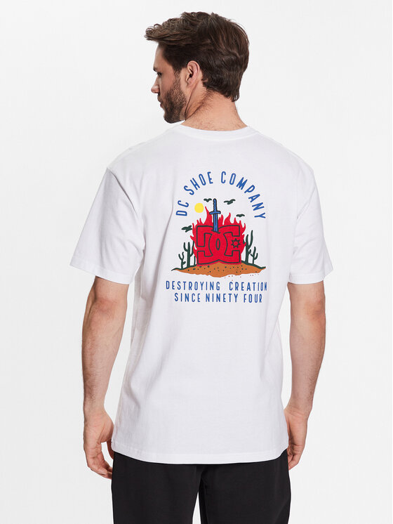DC DC T-krekls Stuck On You ADYZT05245 Balts Relaxed Fit