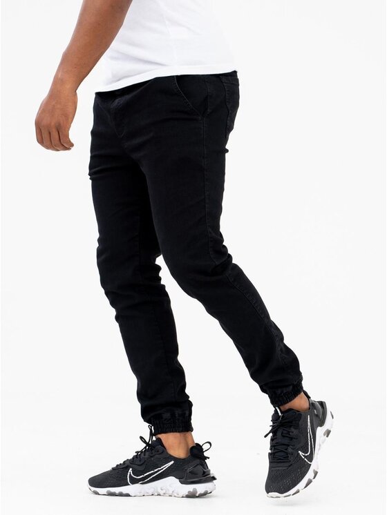 Jigga Wear Jigga Wear Joggery Sprane acid wash 95564 Czarny Regular Fit