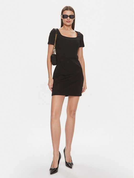 Guess Guess Kleid für den Alltag W4RK15 KBJP2 Schwarz Regular Fit
