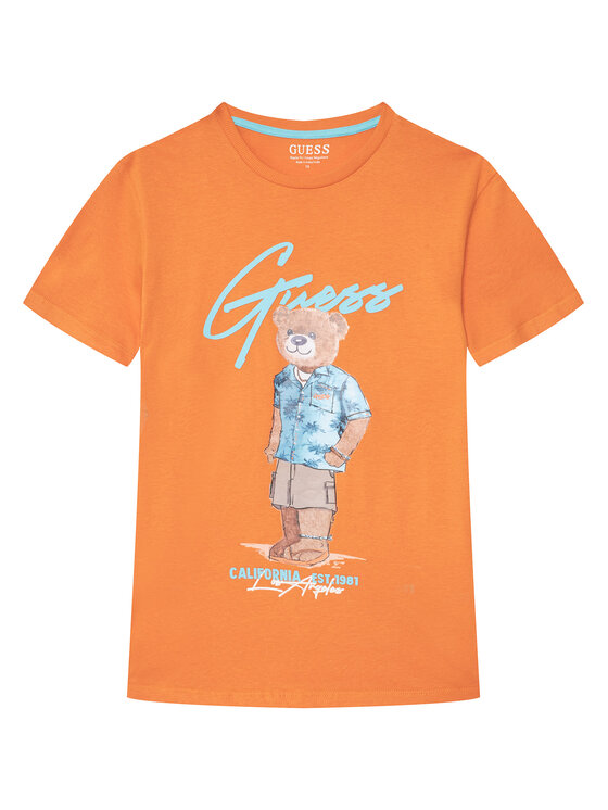 Guess Guess Tričko L6GI09 K8HM4 Oranžová Regular Fit