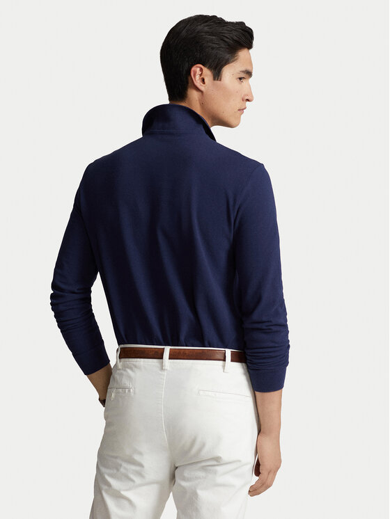 Polo Ralph Lauren Polo Ralph Lauren Тениска с яка и копчета 710680790046 Тъмносин Custom Slim Fit
