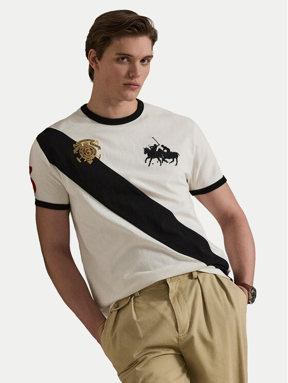 Polo Ralph Lauren Tricou 710B14215001 Écru Classic Fit