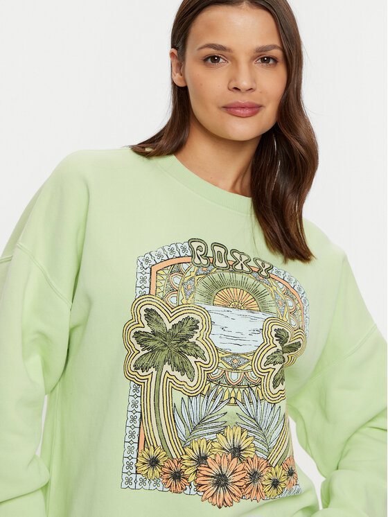 Roxy Roxy Majica dugih rukava Lineup ERJFT04864 Zelena Relaxed Fit