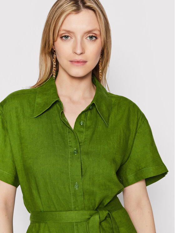 United Colors Of Benetton United Colors Of Benetton Srajčna obleka 4AGHDV01L Zelena Regular Fit