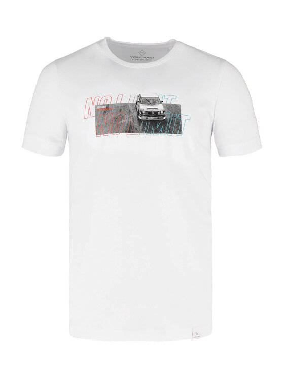 Volcano Volcano T-Shirt T-KICKDOWN Biały Regular Fit