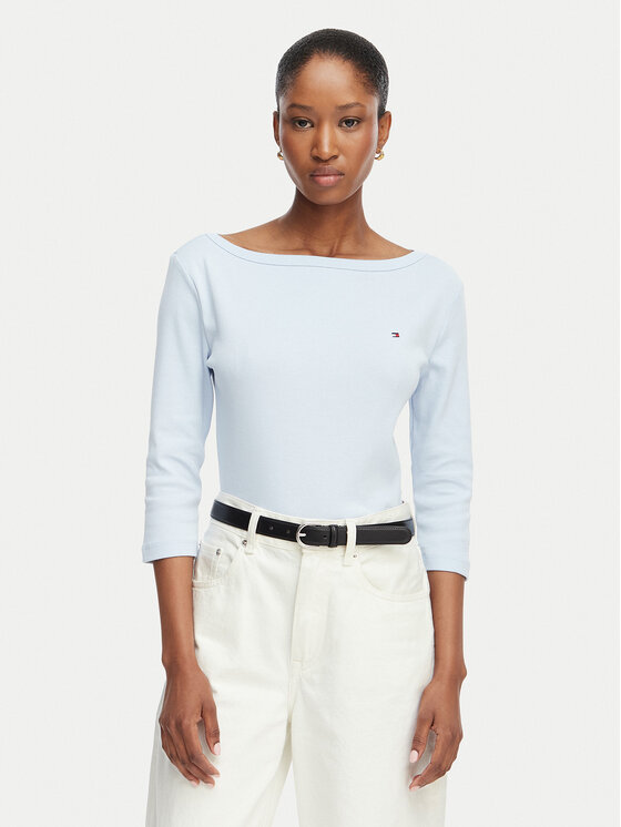 Tommy Hilfiger Bluză Cody Boat-Nk WW0WW49928 Albastru deschis Regular Fit