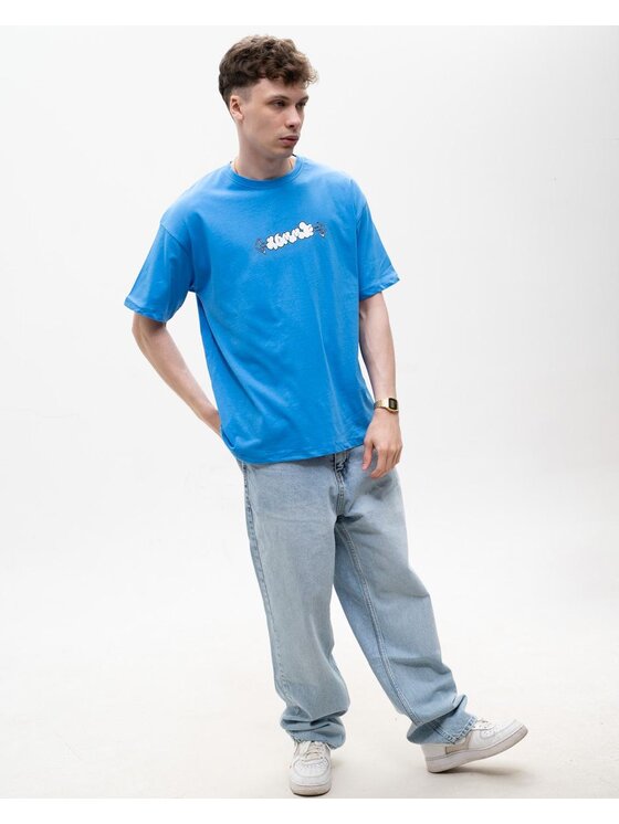 MyStars MyStars T-Shirt Koszulka Z Krótkim Rękawem Męska Niebieska MyStars Too Cool Miś L Niebieski Regular Fit