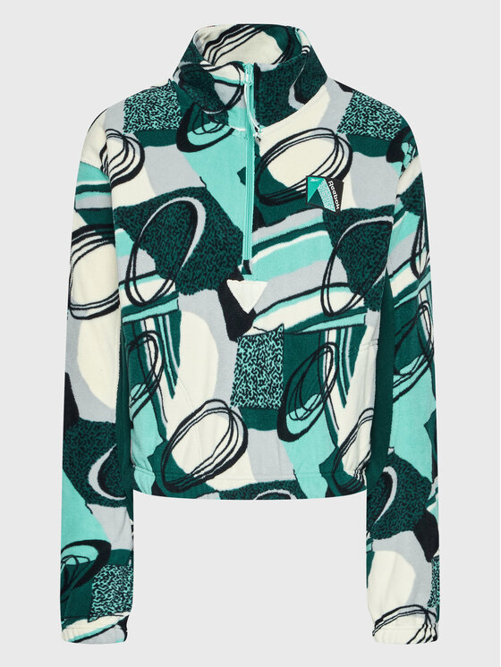 Felpa di pile Winter Print HH7288 Verde Oversize