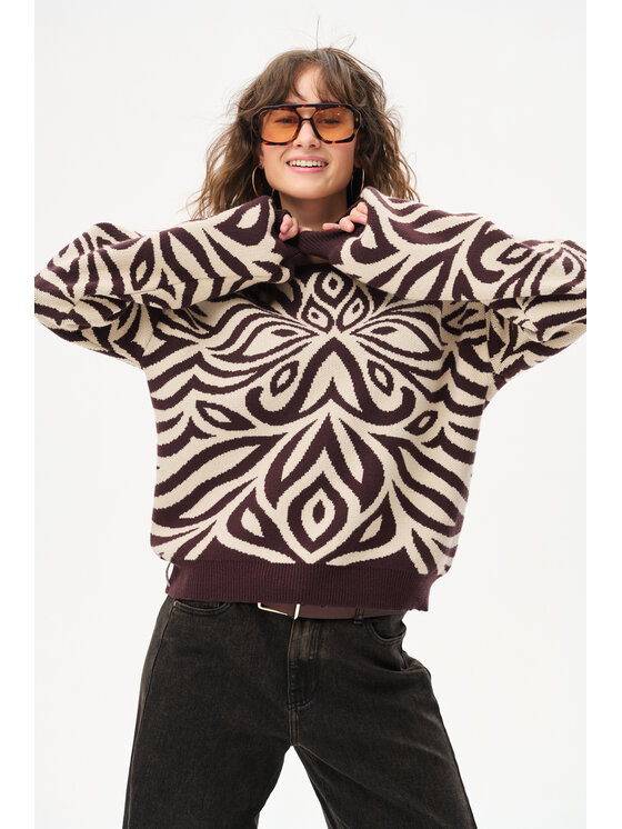 blue shadow blue shadow Sweter Pegy Brązowy Regular Fit